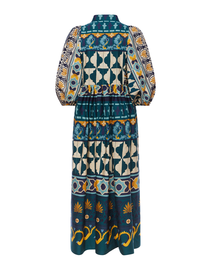 La DoubleJ Portofino Dress La DoubleJ Portofino Dress Casareale Placèe Emerald DRE0374COT039REA01GR04