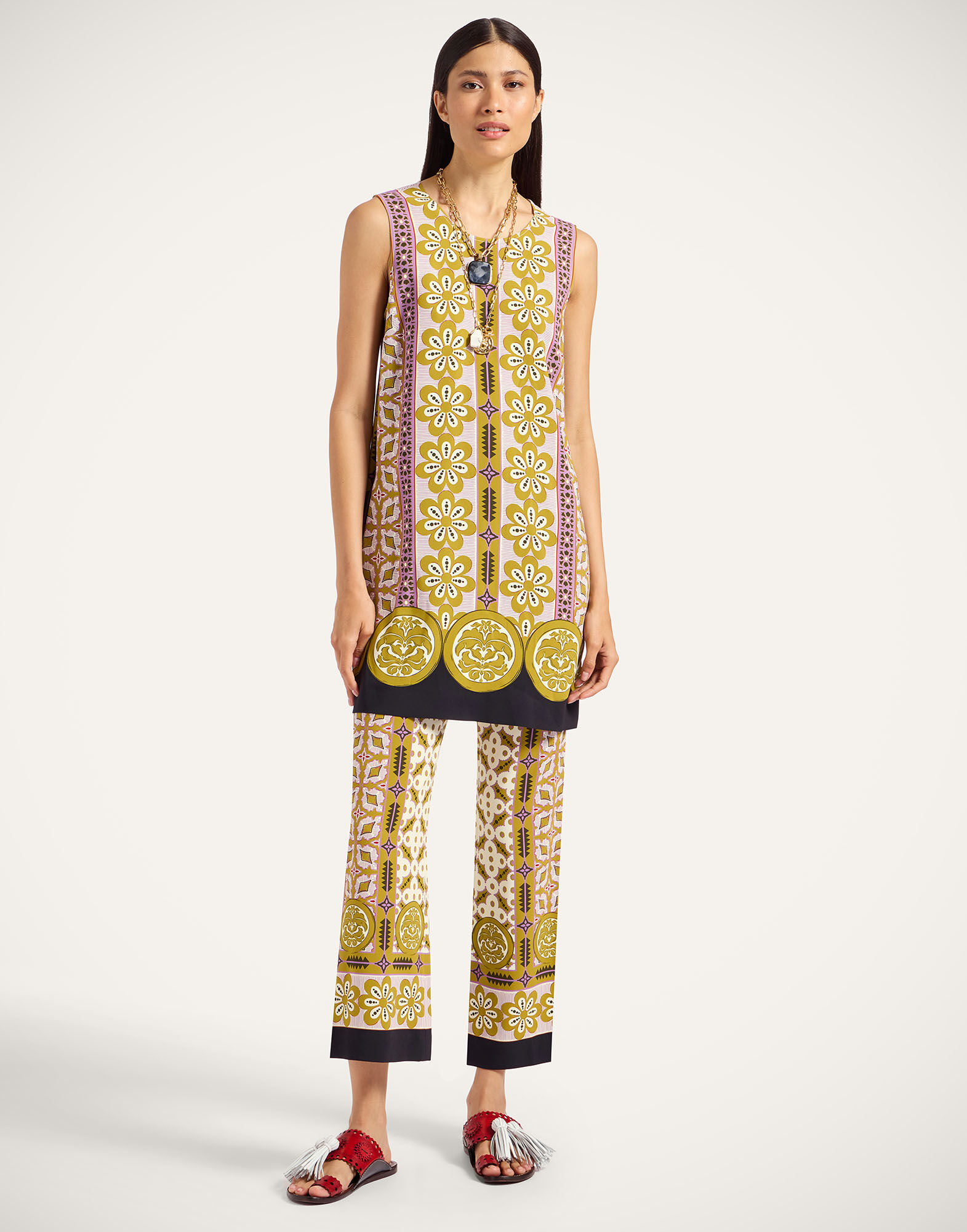 La DoubleJ Stretch Tunic Pagoda Plac&eacute;e Pink DRE0758VIS011PAG01PI01