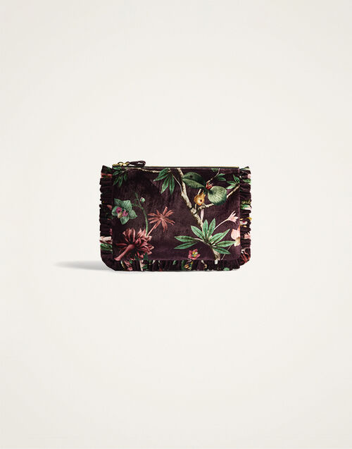 La DoubleJ Hand Pochette Zooflora Burgundy BAG0059VEL001ZOF02RE02