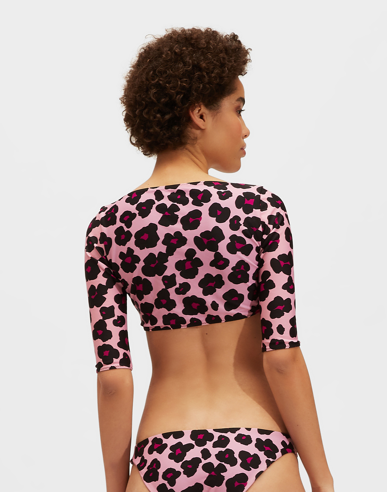 LaDoubleJ Portofino Top LaDoubleJ Portofino Top Flower Leopard Rosa SWI0015LYC001FLL0003
