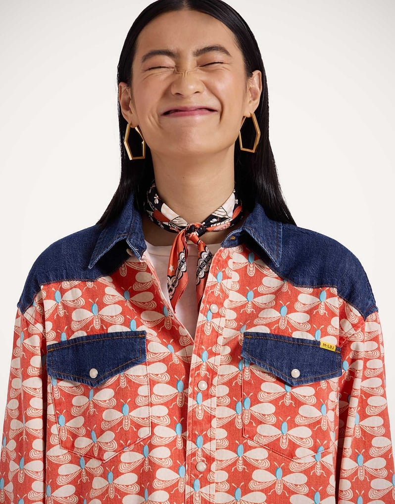 La DoubleJ The Tycoon Shirt La DoubleJ The Tycoon Shirt Pull My Petaltail Orange SHI0136COT072PET03OR02