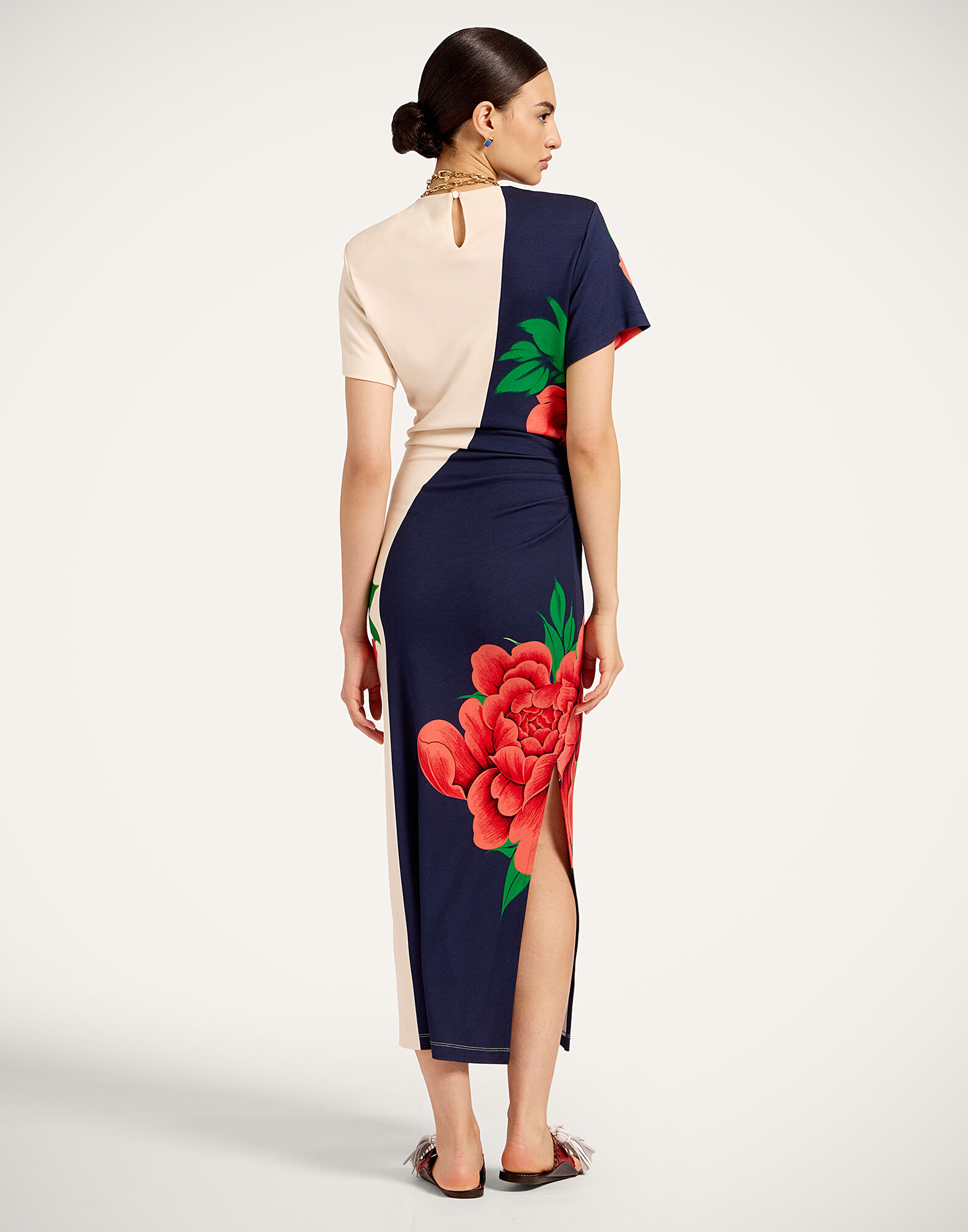 La DoubleJ Lela Dress Queen Peony Plac&eacute;e Blue DRE0922JER067QPE02BU03