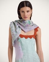 La DoubleJ Foulard 120 La DoubleJ Foulard 120 Heath Placée Mint SCA0049MOS001HEA03GR11
