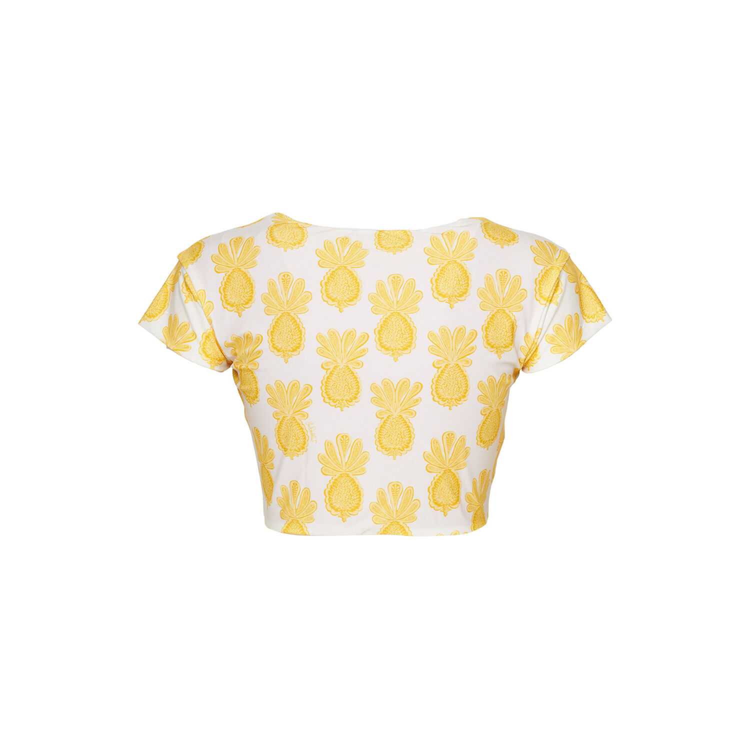 Shop La Doublej Bardot Top In Pineapple Sunflower White