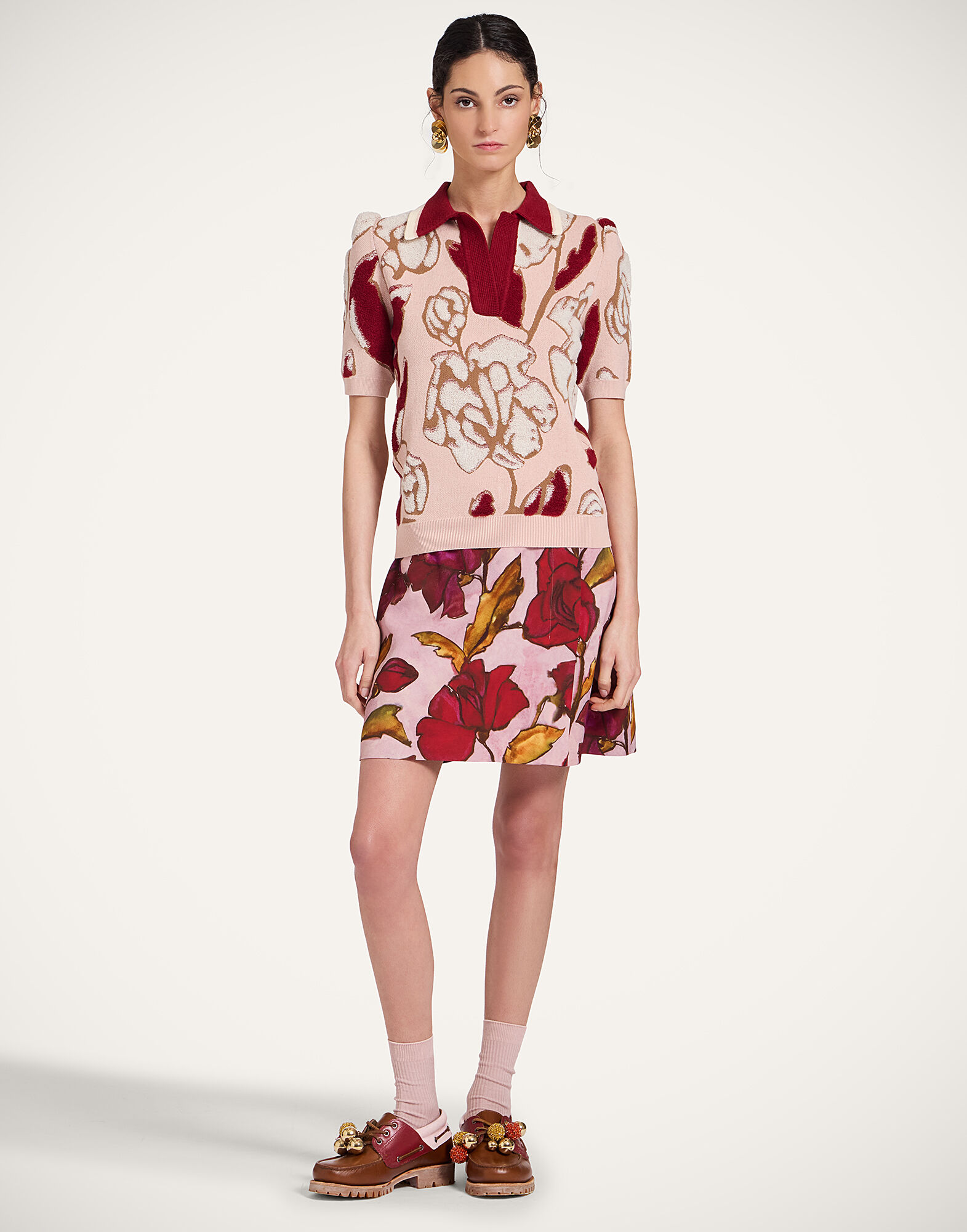 La DoubleJ Mini Foulard Skirt French Kiss Dusty Pink SKI0185SAB001FRK01PI10