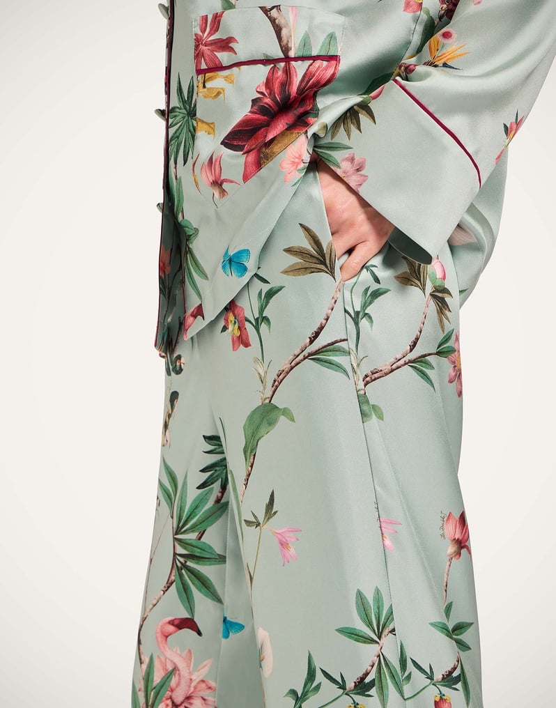 La DoubleJ Pajama Pants La DoubleJ Pajama Pants Zooflora Placée Light Blue TRO0116SIL001ZOF04BU01