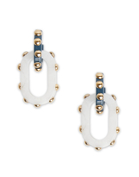 La DoubleJ Nefertiti Double Earrings Solid Teal EAR0040POL004SOLIDBU07