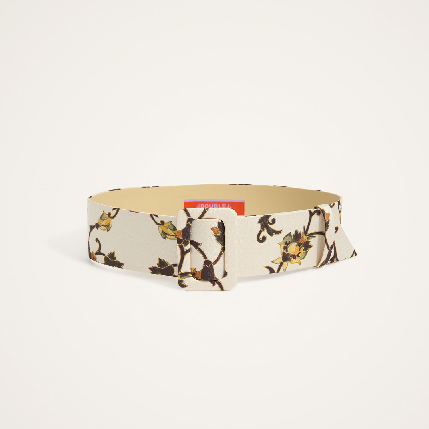 La Doublej Medium Belt In Buttercup Micro White