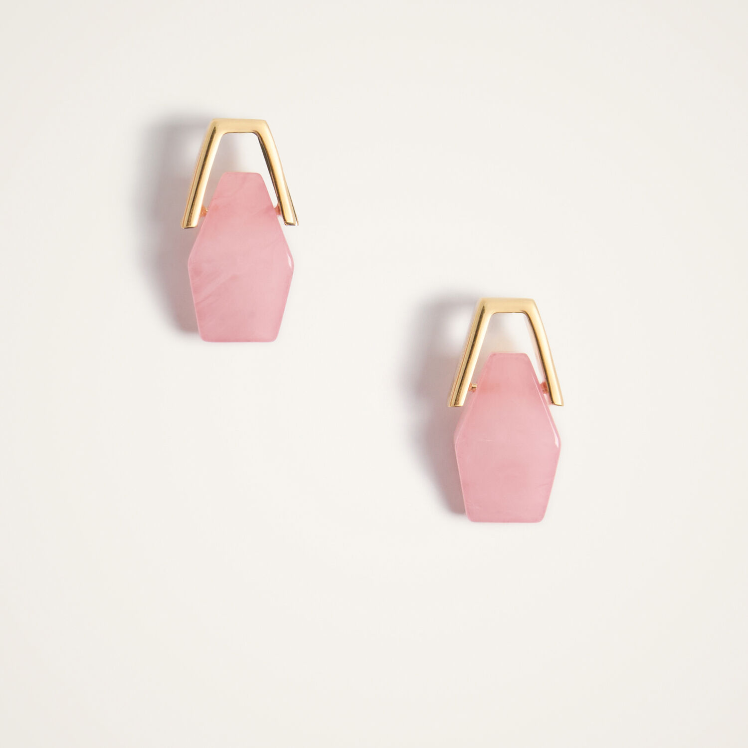  La Doublej Earrings Women - Portal Earrings 24k Gold Plate & Pink Resin One Size 60% Resin 40% Brass 