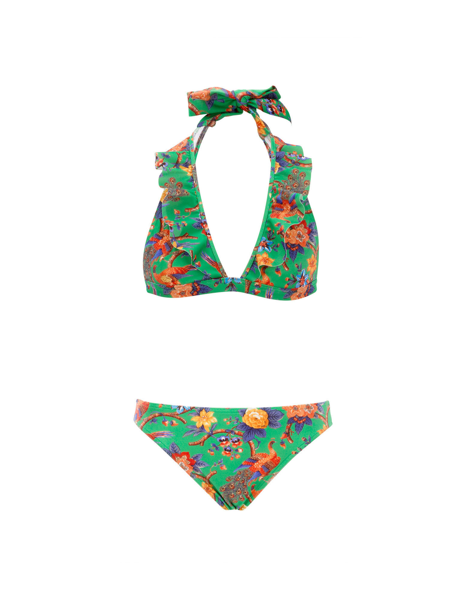 LaDoubleJ Rouches Bikini Bottom Pavone Verde SWI0006LYC001PAV0003