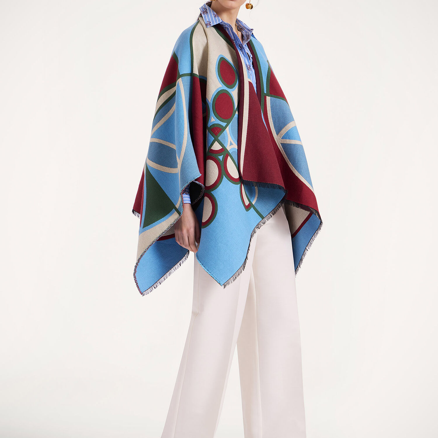 La Doublej Poncho In Eclipse Placee In Eclipse Placée Multicolor