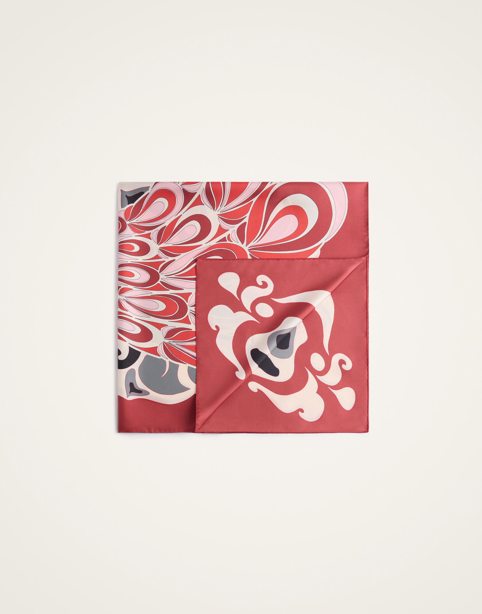 La DoubleJ Foulard 90 Phoenix Plac&eacute;e Bordeaux SCA0067SIL006PHO01RE02