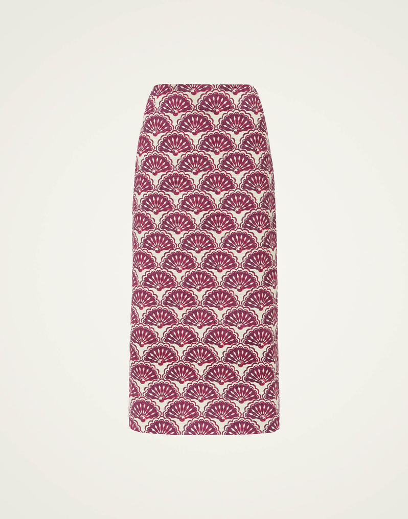 La DoubleJ Pencil Skirt La DoubleJ Pencil Skirt Fans Purple SKI0011COT005FAN01PU01