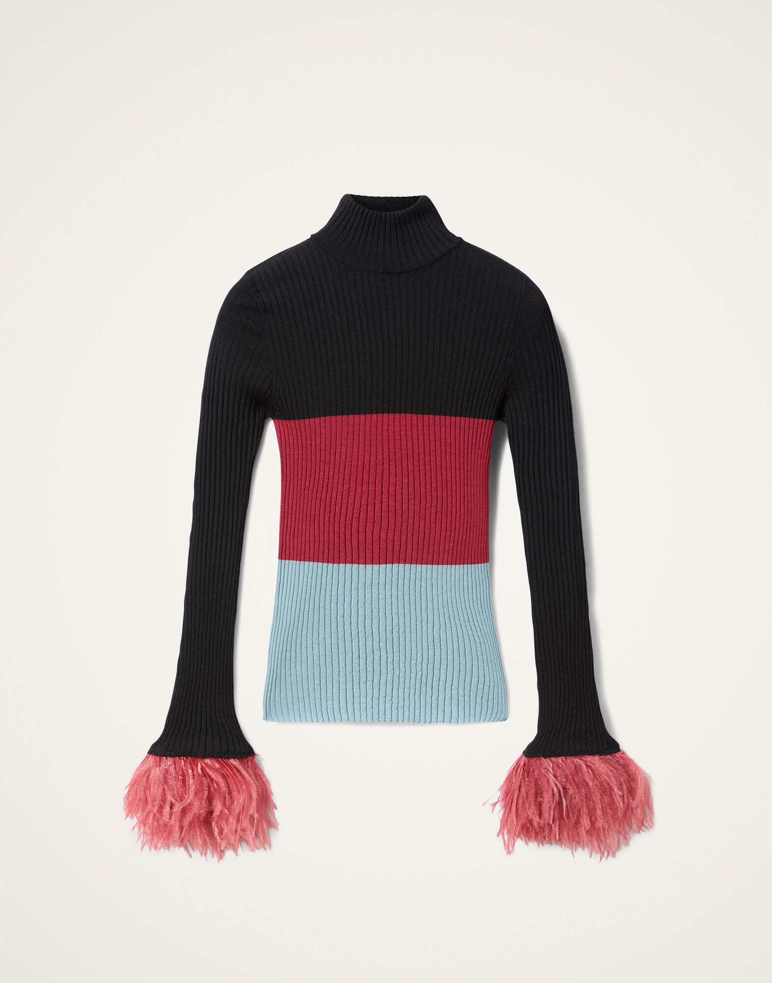 La DoubleJ High Kick Top Color Block Black & Burgundy PUL0167KNI091VA415BL01