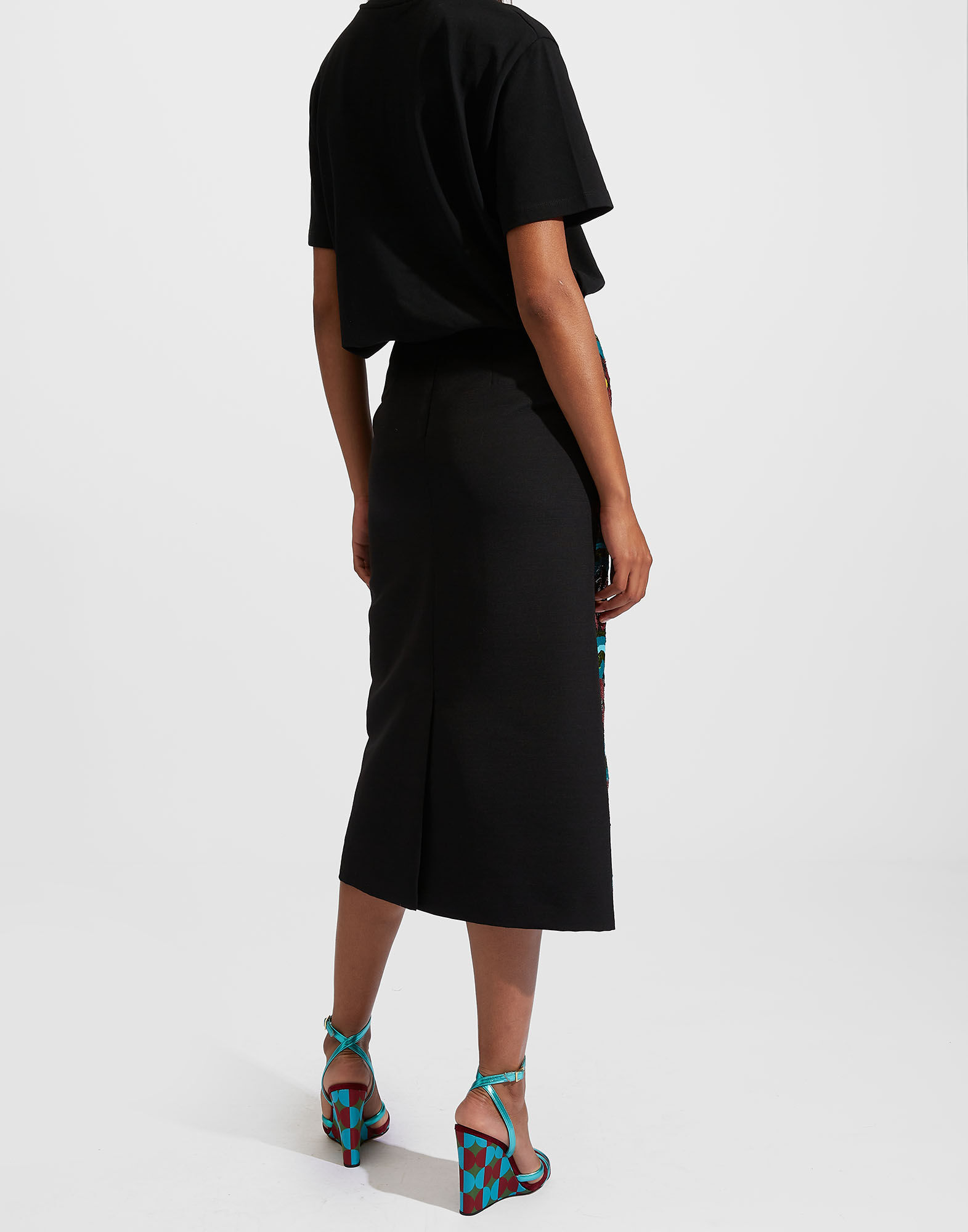 La DoubleJ Pencil Skirt Embroidered Ashbury SKI0078CAD001BLA0001