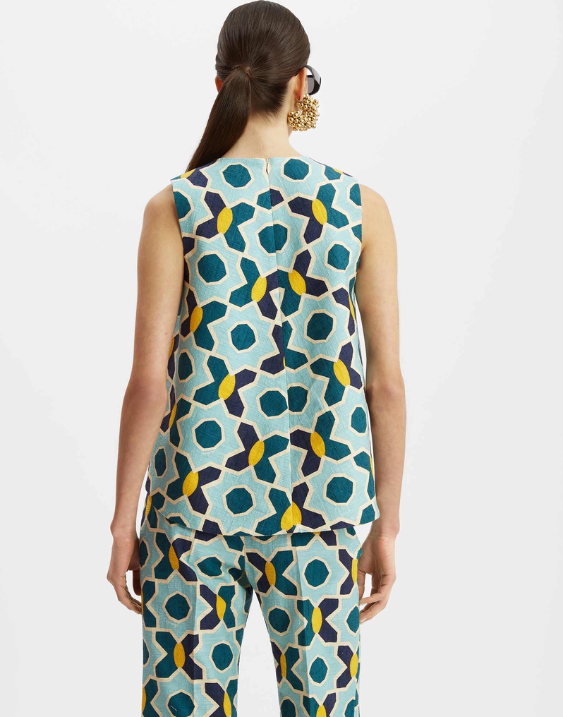 La DoubleJ La Scala Top La DoubleJ La Scala Top Plaza Light Blue TOP0016COT005PLA01BU01