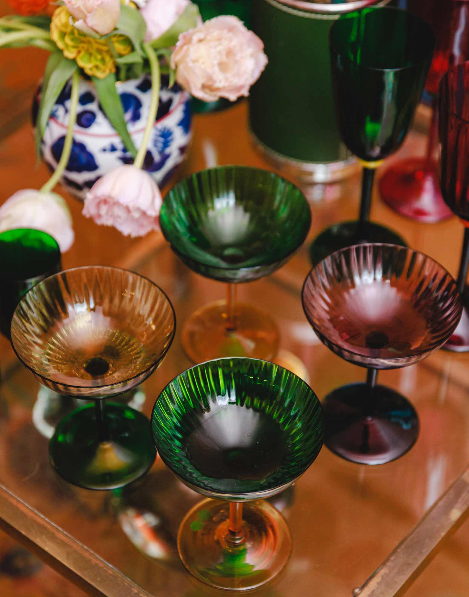 La DoubleJ Champagne Coupe Set of 2 Verde GLA0012MUR001GRE0008