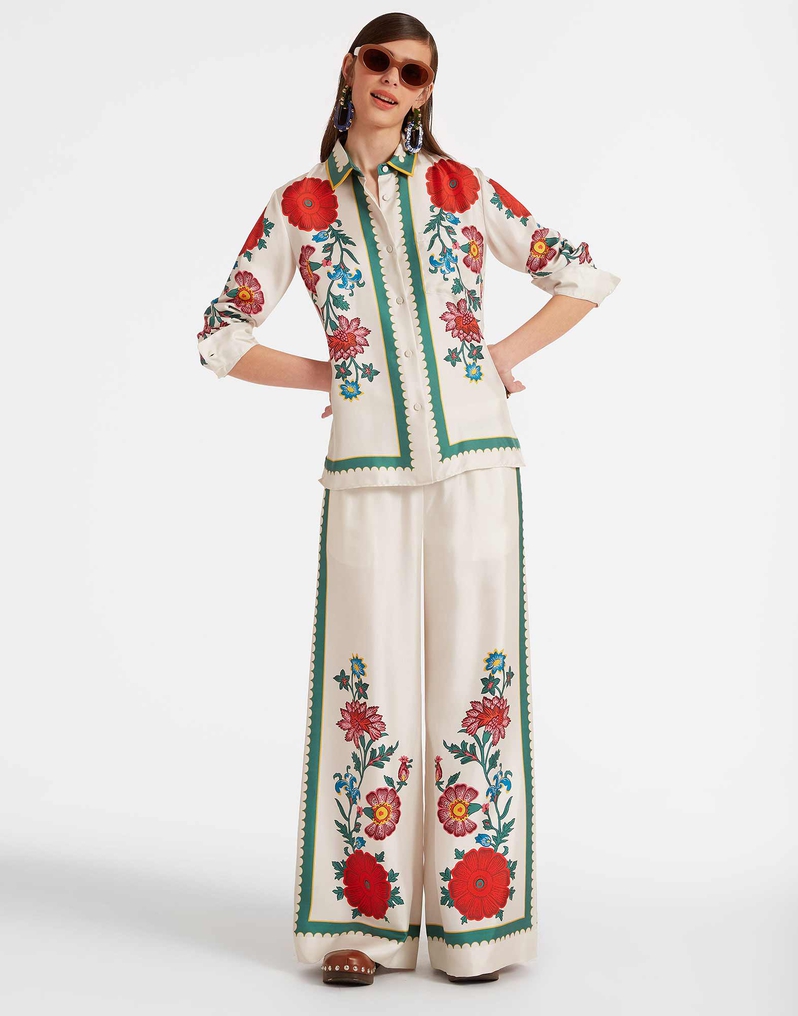 La DoubleJ Boy Shirt La DoubleJ Boy Shirt Dragonflower Placée Multicolor SHI0040SIL001DRE05MU01