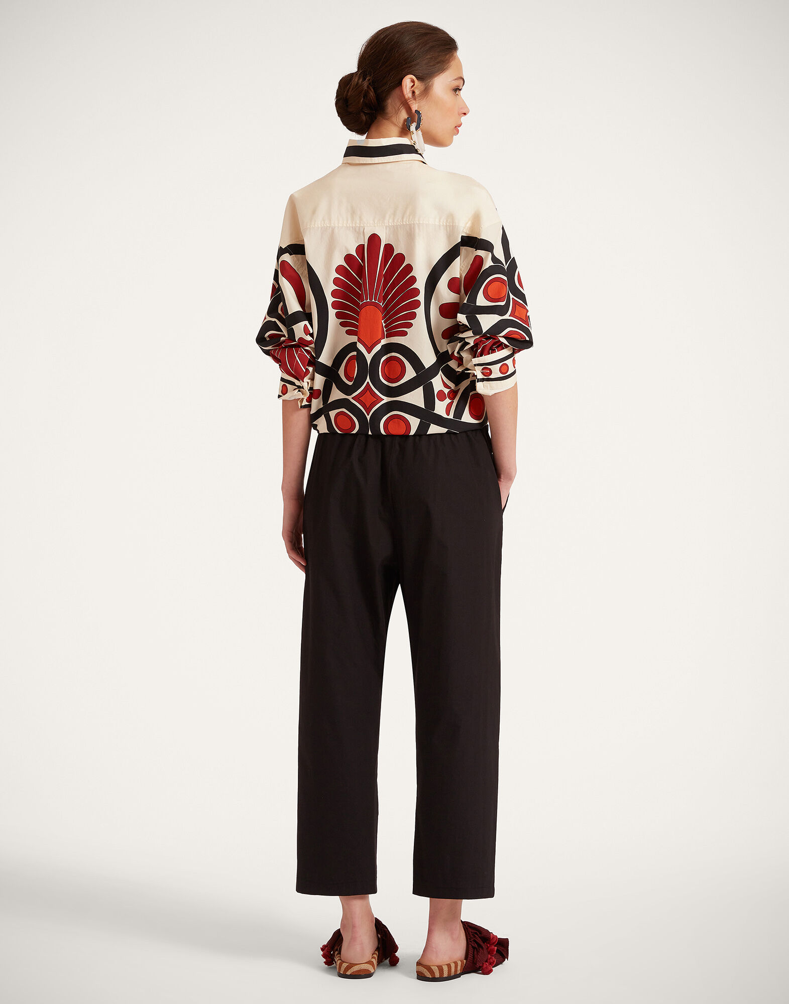 La DoubleJ Drawstring Pants Solid Black TRO0053COT043SOLIDBL01