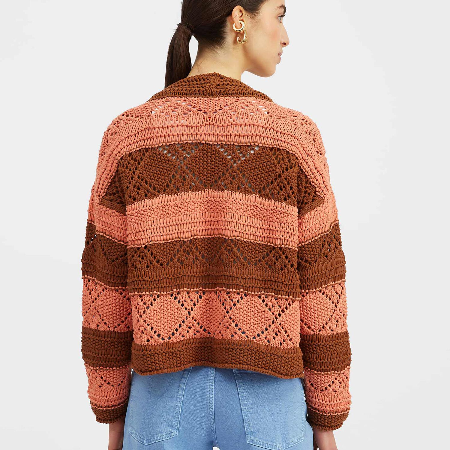 La Doublej Summer Knitted Cardigan In Solid Pink