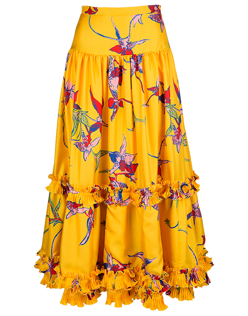 LaDoubleJ Salsa Skirt Orchidea Giallo SKI0020SIL001ORC0002