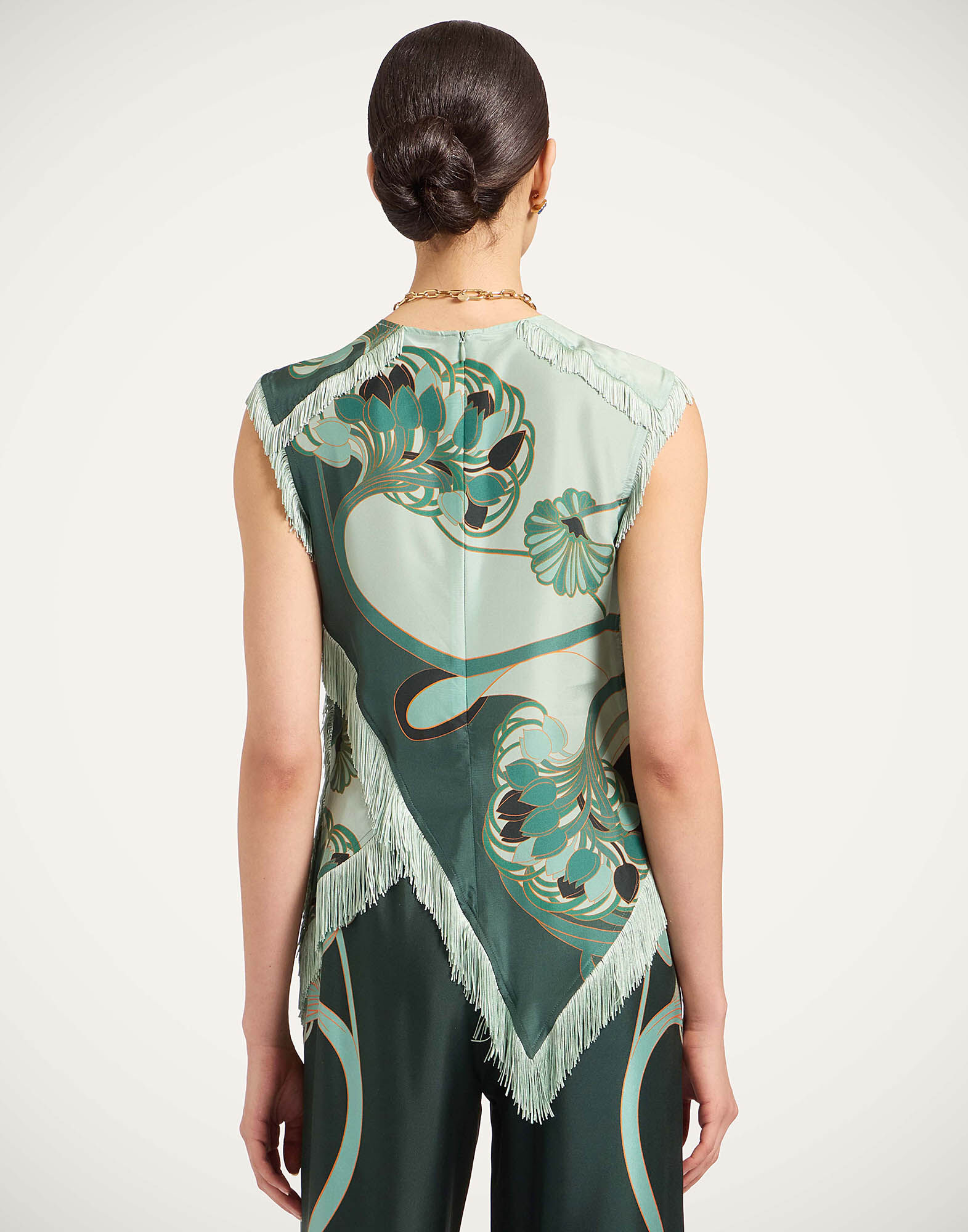 La DoubleJ Scarf Top Blooming Tulip Plac&eacute;e Mint TOP0160SIL009BTU01GR11