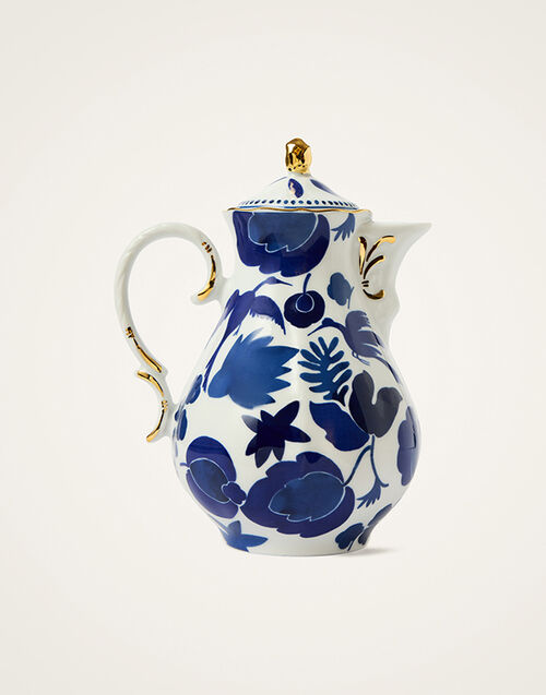La DoubleJ Mama Teapot Wildbird Blue POT0001CER001BIR01BU03