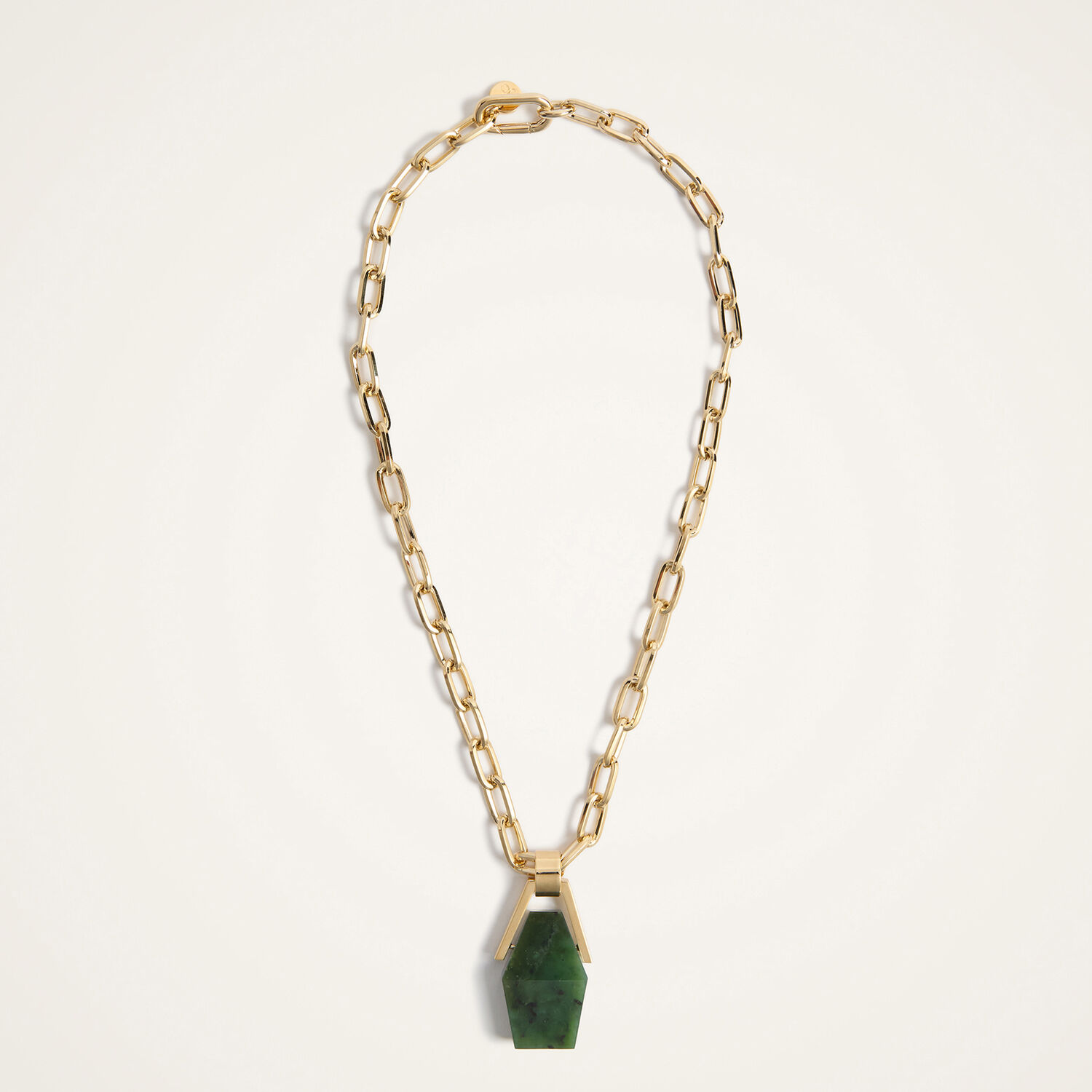  La Doublej Necklaces Women - Portal Necklace 24k Gold Plate & Green Jade One Size 70% Brass 30% Jade 