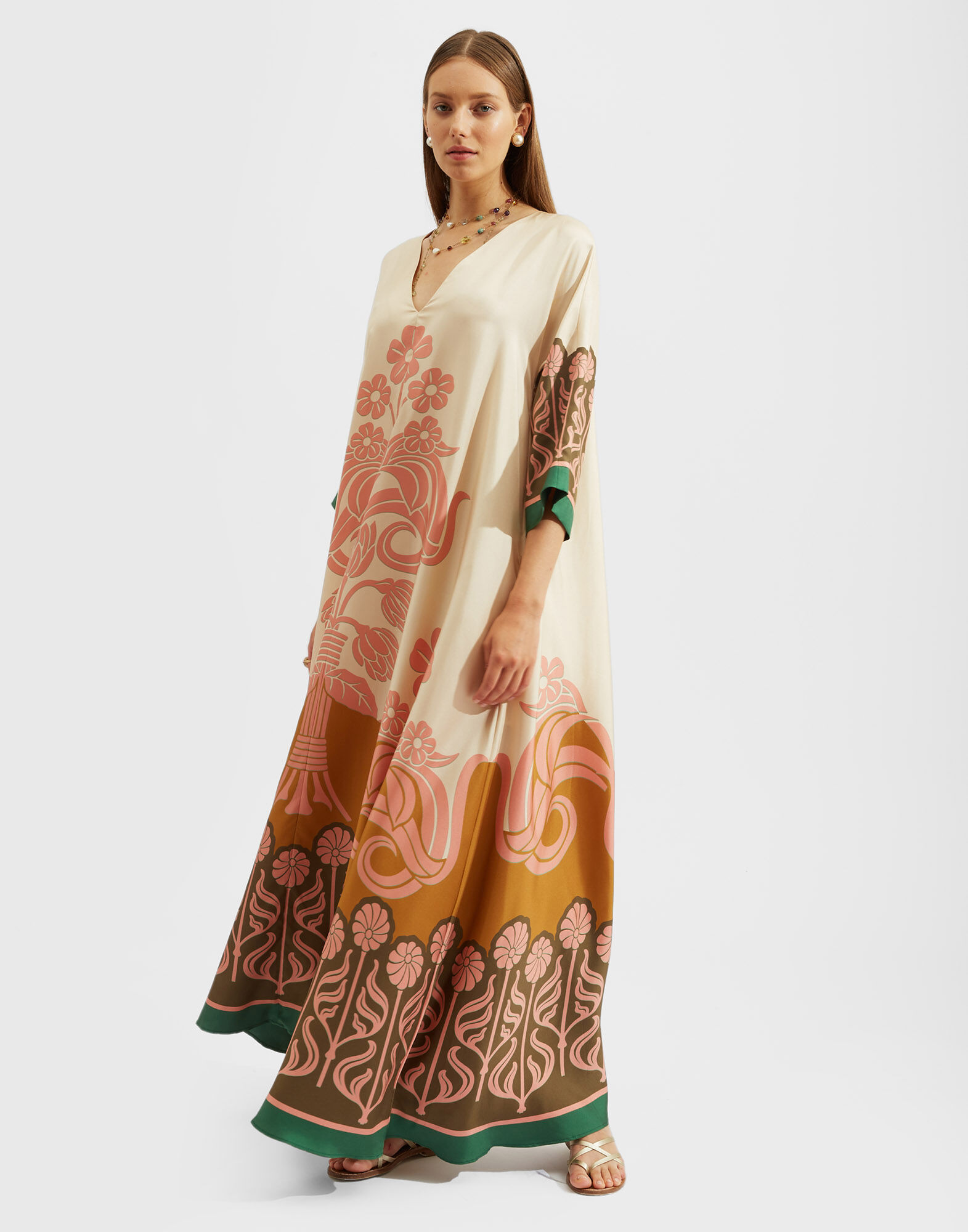 La DoubleJ Muumuu Dress Stucco Tobacco DRE0225SIL006STU01BR06