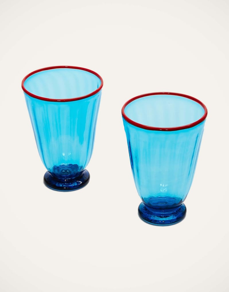 La DoubleJ Rainbow Glass Set of 2 La DoubleJ Rainbow Glass Set of 2 Turquoise GLA0014MUR001TUR0004