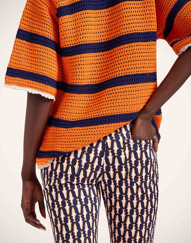 La DoubleJ The Cropped Flare Jean La DoubleJ The Cropped Flare Jean Pesciolini Blue TRO0158COT063PES04BU03