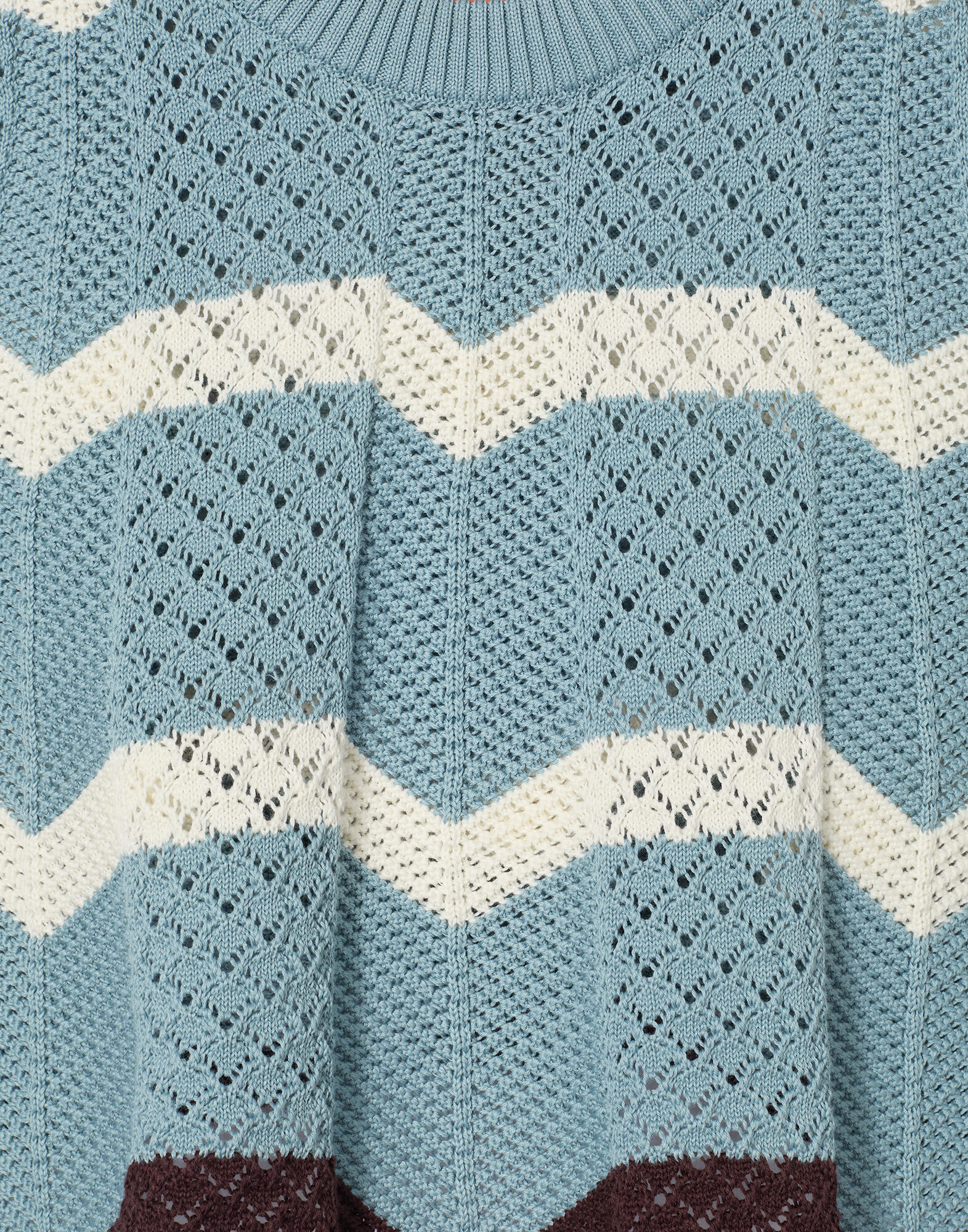 La DoubleJ Chevron Top Color Block Blue & Ivory PUL0145KNI084VA506BU03