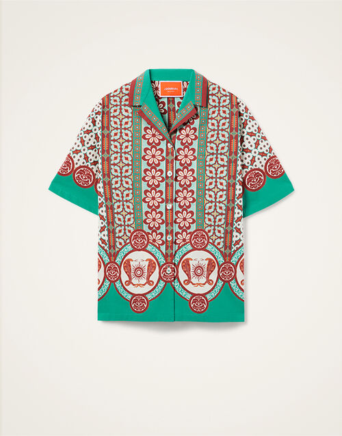 La DoubleJ Bowling Shirt Pagoda Placée Rust SHI0138COT015PAG01OR04