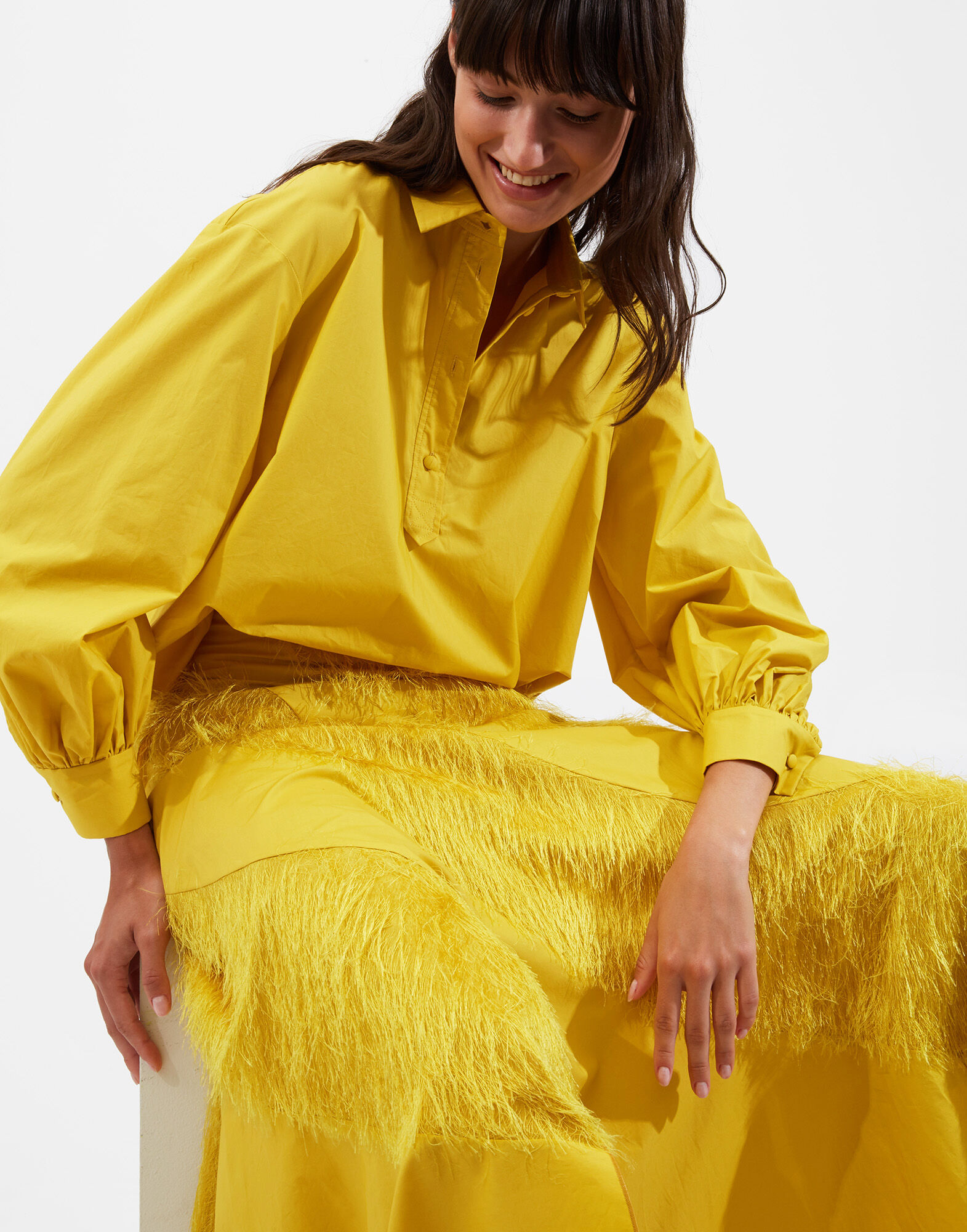 La DoubleJ Poet Shirt Solid Yellow SHI0055COT001YEL0001