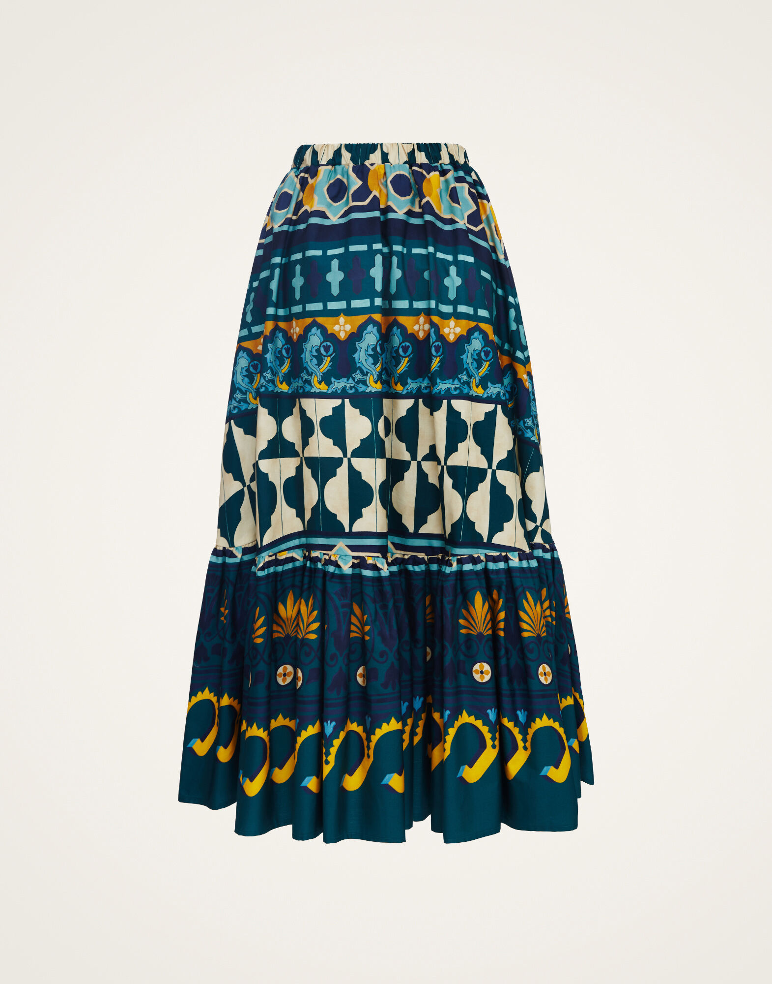 La DoubleJ Sunset Skirt Casareale Plac&egrave;e Emerald SKI0068COT039REA01GR04