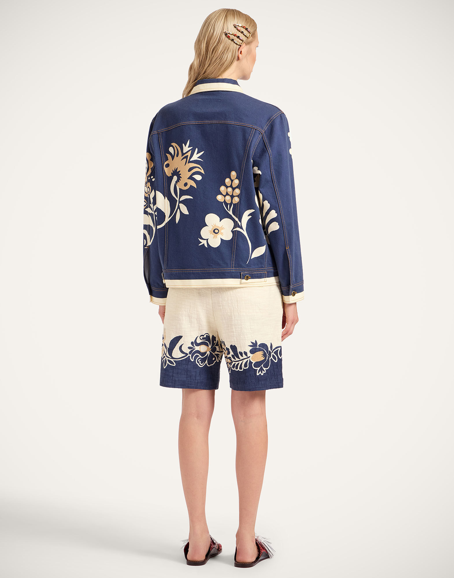 La DoubleJ Boyfriend Shorts Selva Plac&eacute;e Blue TRO0131COT005SEL07BU03