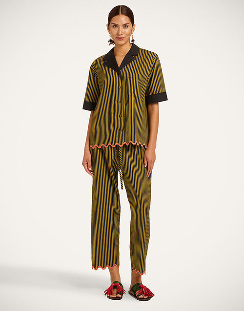 La DoubleJ Drawstring Pants Pinstripe Green TRO0205VIS029STR09GR02