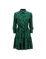 LaDoubleJ Short Bellini Dress Flower Leopard Verde DRE0121VIS001FLL0002