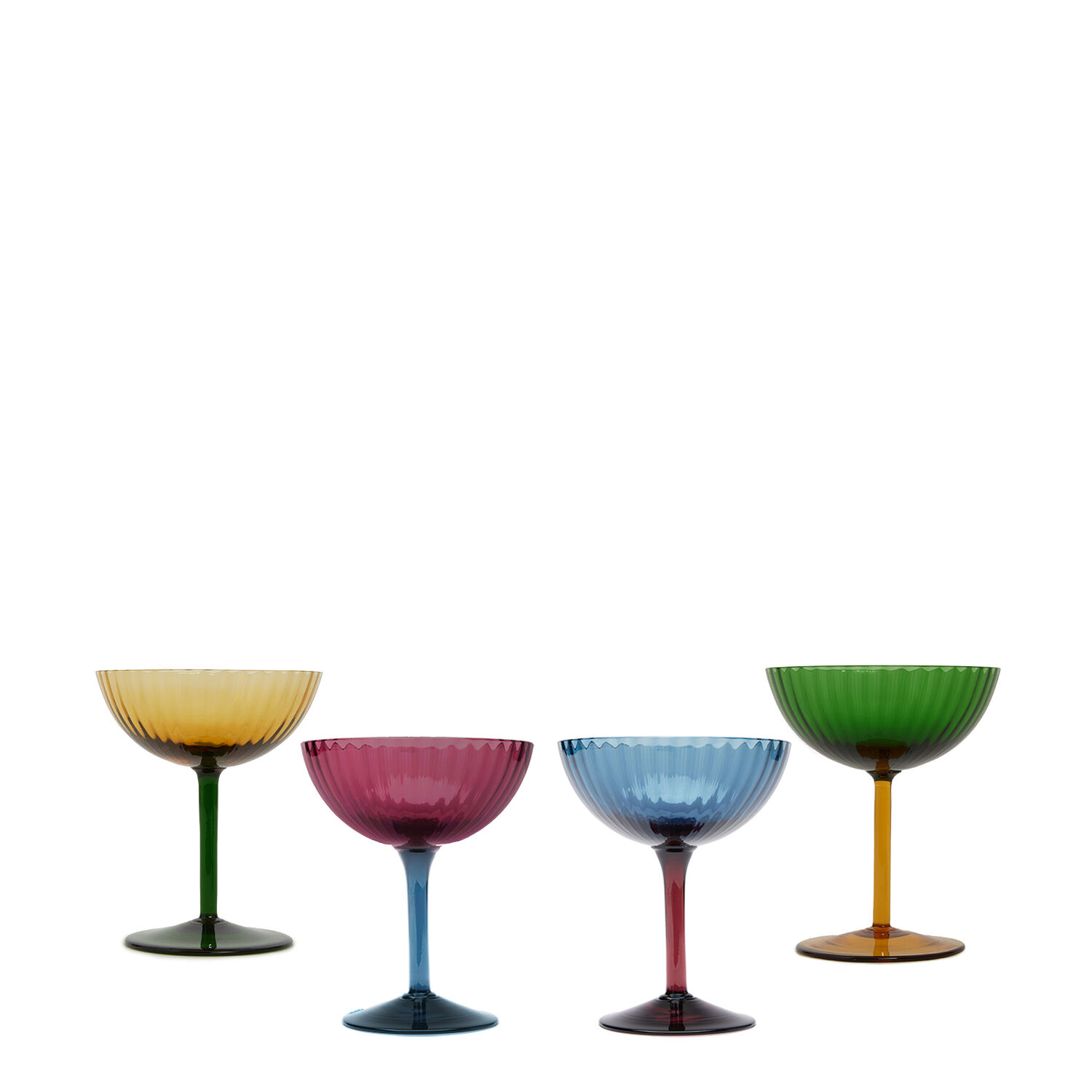 La Doublej Champagne Coupe Set Of 4 In Rainbow Mix