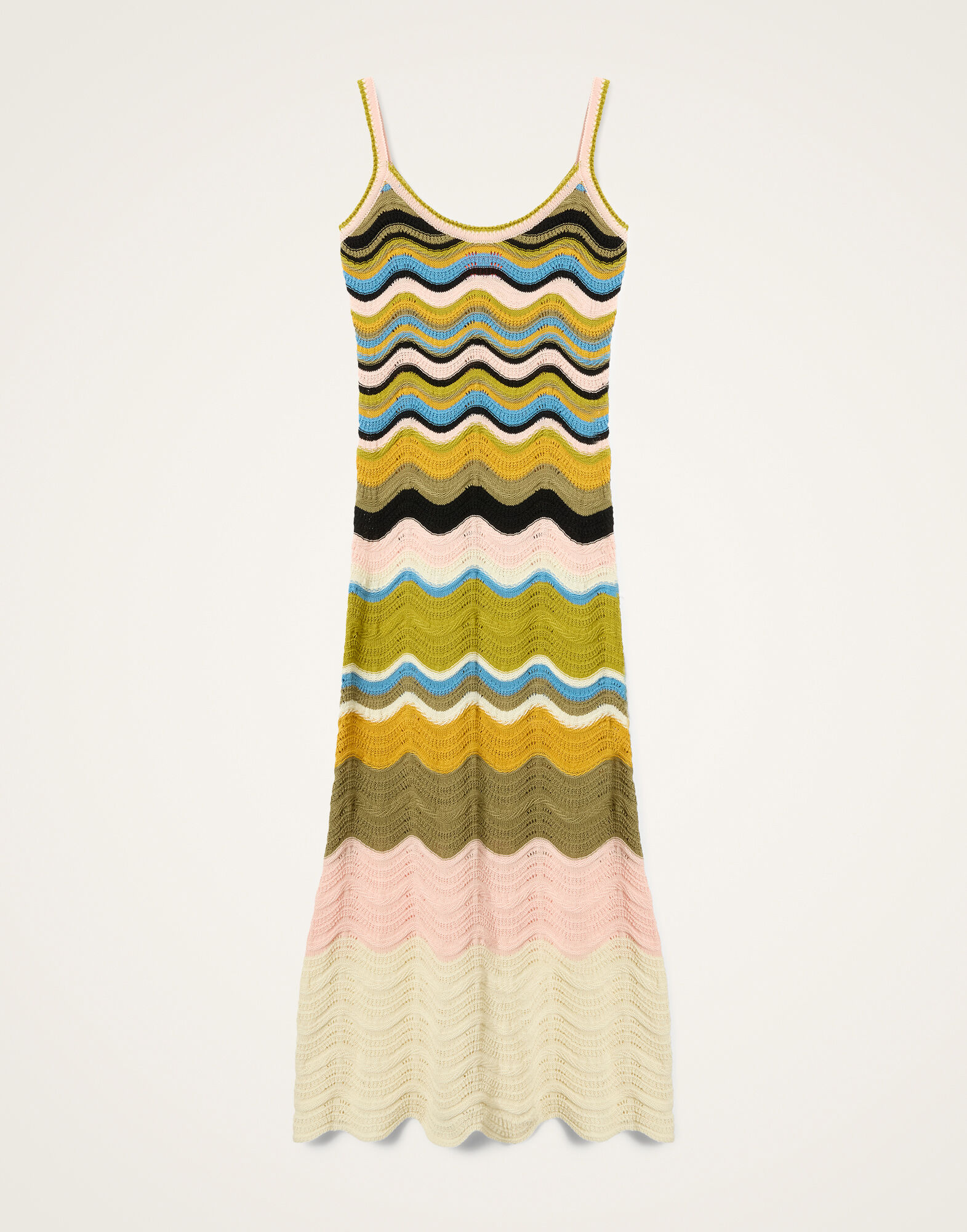 La DoubleJ Chevron Sundress Multicolor Geen &  Pink DRE0916KNI158VA499PI01