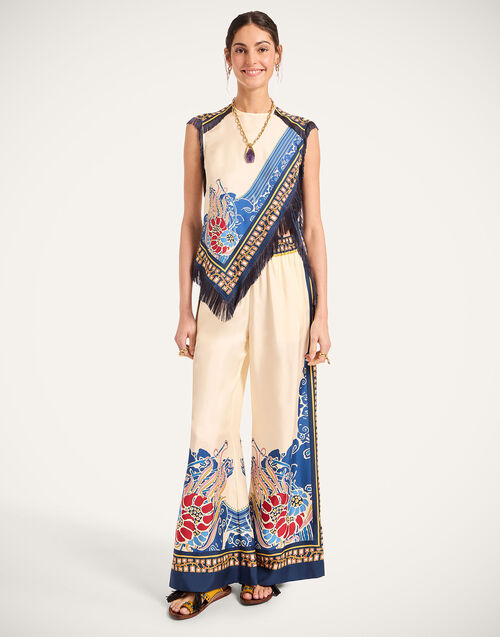 La DoubleJ Palazzo Pants Lemuria Plac&eacute;e Blue TRO0026SIL006LEM02BU03