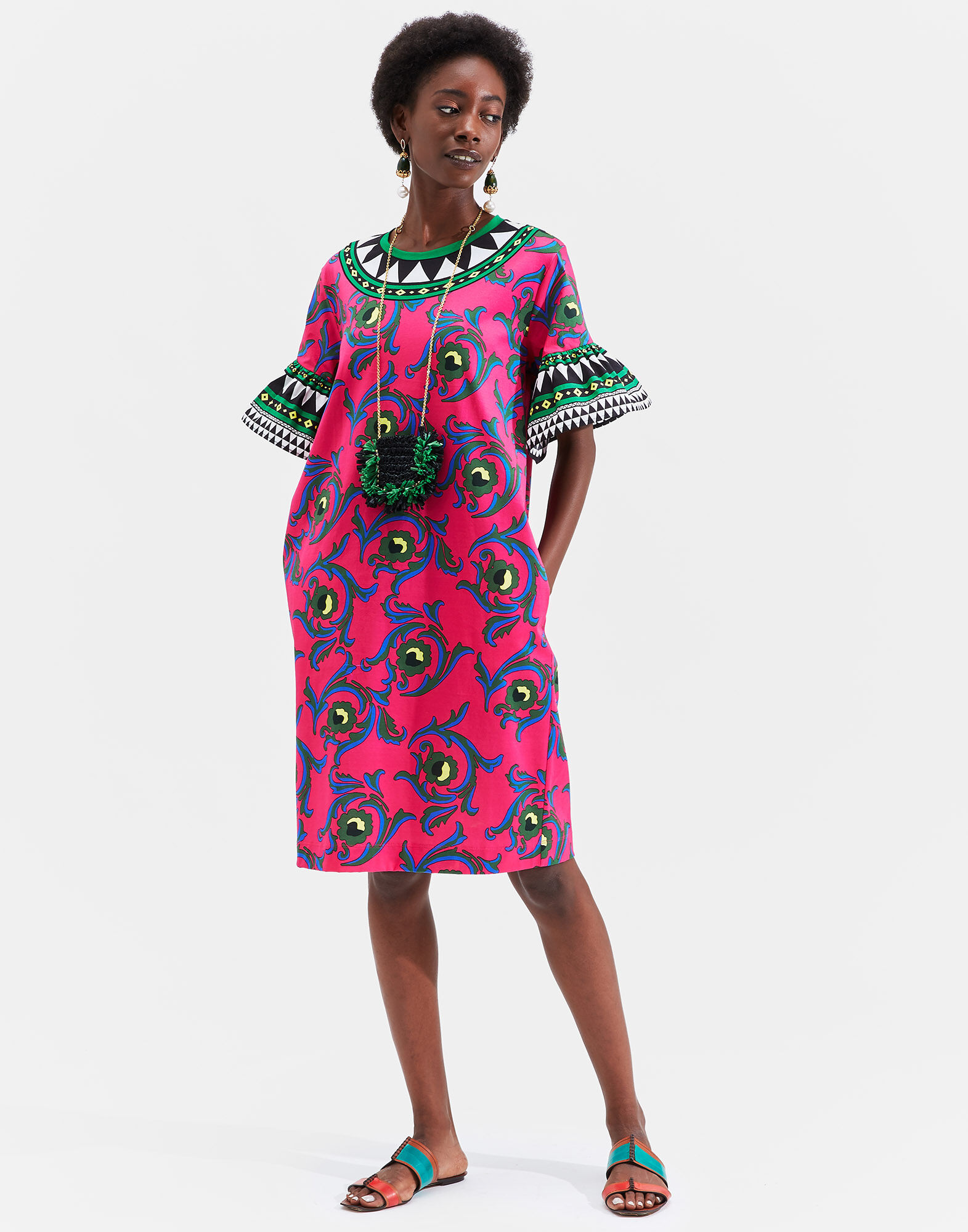 LaDoubleJ Walk The Dog Dress Cartwheel Fuxia DRE0263JER009CRW0003