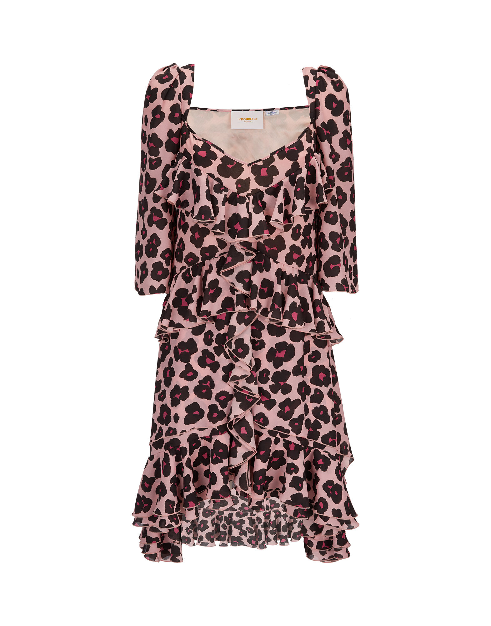 LaDoubleJ Sissi Dress Flower Leopard Rosa DRE0108DBG001FLL0003