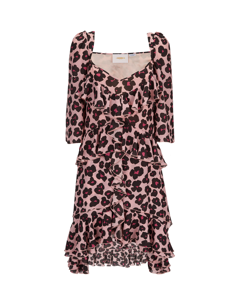 LaDoubleJ Sissi Dress LaDoubleJ Sissi Dress Flower Leopard Rosa DRE0108DBG001FLL0003