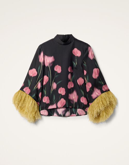 La DoubleJ Make An Exit Top Anthurium Black TOP0104SIL001ANT02BL01