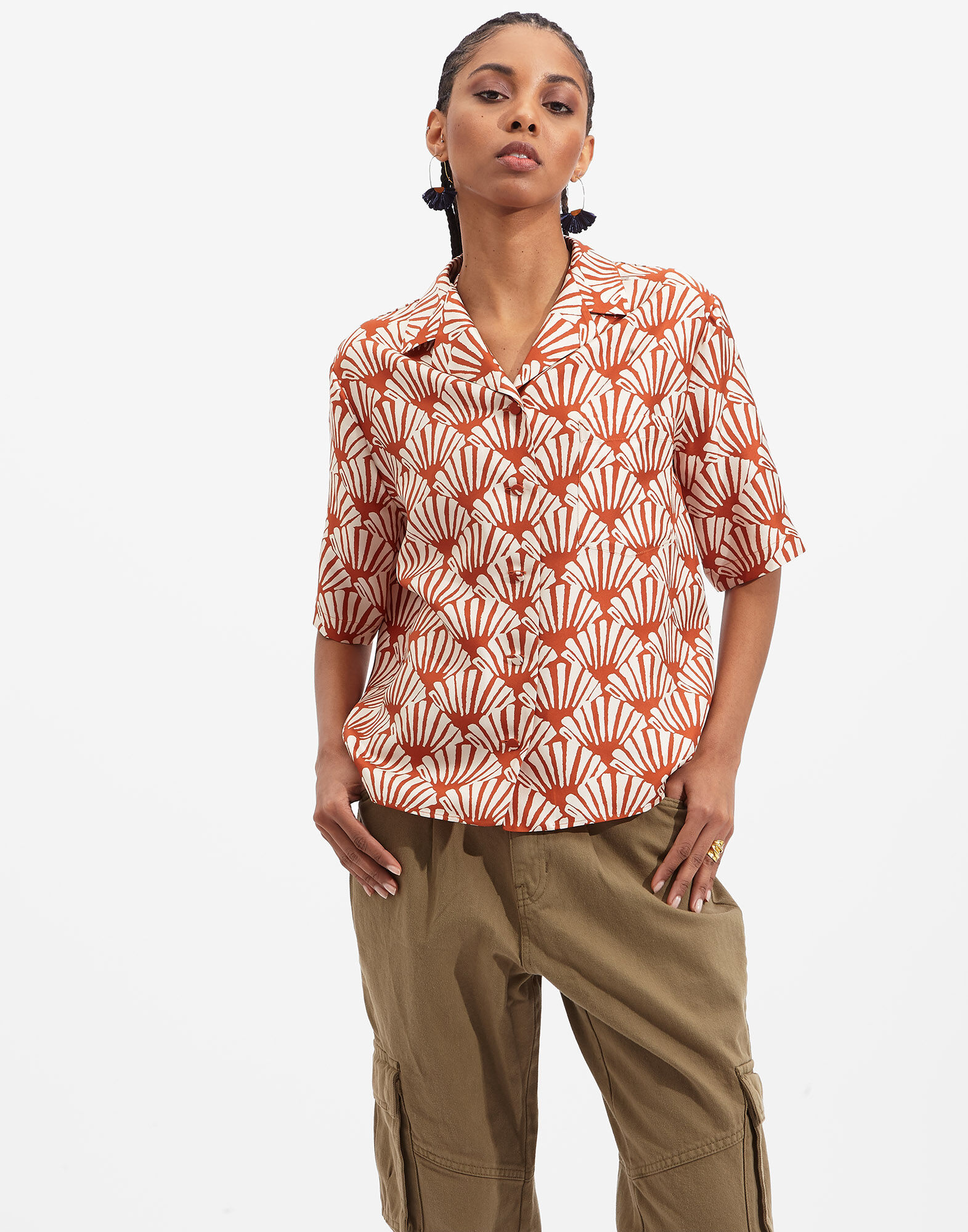 La DoubleJ Boxy Shirt Ventaglio SHI0064SIL001VEN0001