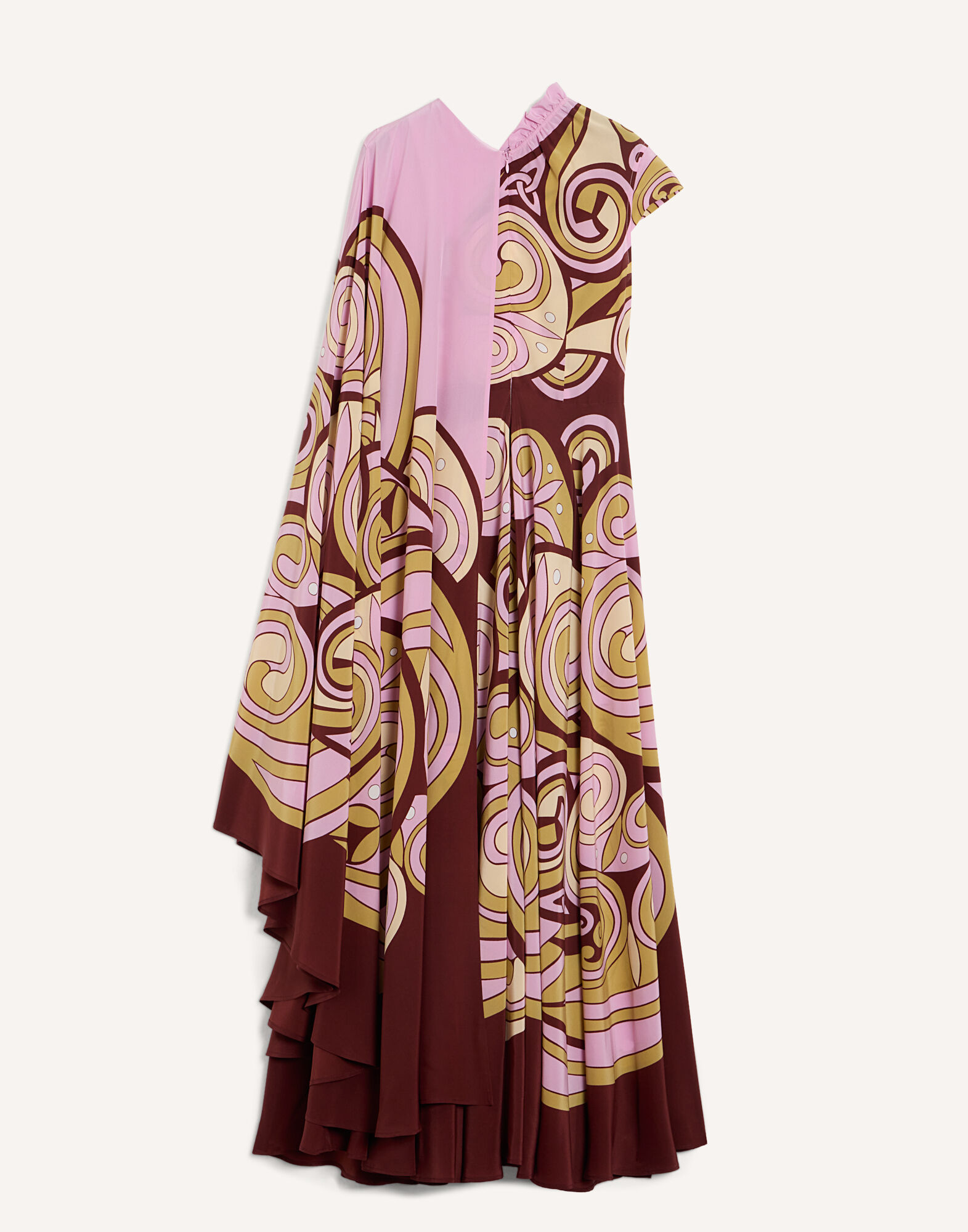 La DoubleJ One Shoulder Brigid Dress Kells Swirl Plac&eacute;e Pink DRE1129CRE002KLS01PI01