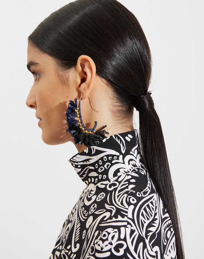 La DoubleJ Bow Earrings La DoubleJ Bow Earrings Multicolor Blu/Nero EAR0024RAF001MUL0027