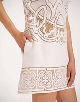 La DoubleJ Lacey Mini Swing Dress La DoubleJ Lacey Mini Swing Dress Solid White Smoke DRE0634EMB006SOLIDWH02