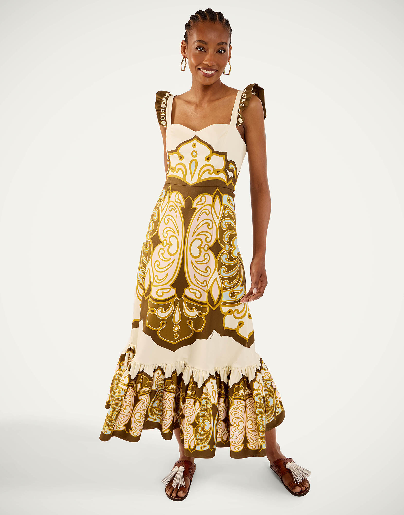 La DoubleJ Gingerbread Dress Cocoon Plac&eacute;e Brown DRE0672COT037COC02BR02